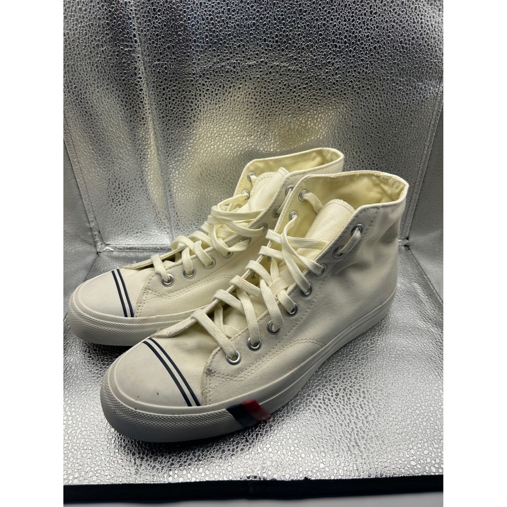 Pro-Keds Royal Hi High Top Sneakers Off White Canvas Mens Shoes Size 10.5